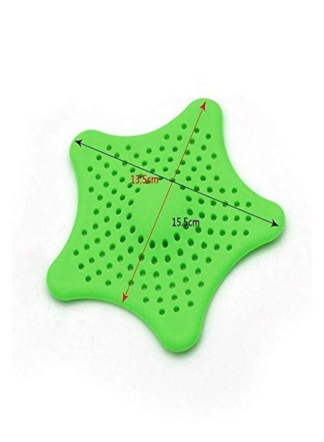 NVF Silicon Sink Basin Strainer Stopper for Kitchen, Bathroom - Star Shaped Shower Drain Strainers, Hair Catcher with Suction Cups for Waste Filter (4) - Image 5